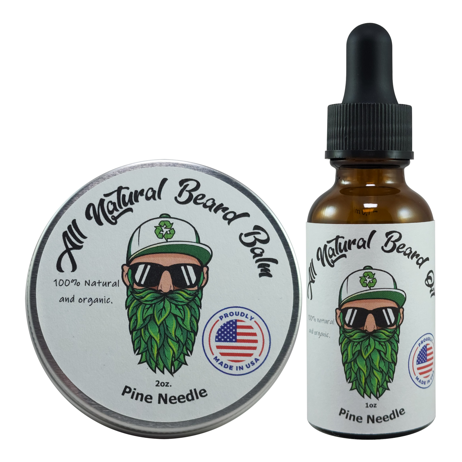 All Natural Beard Balm and Oil Combo